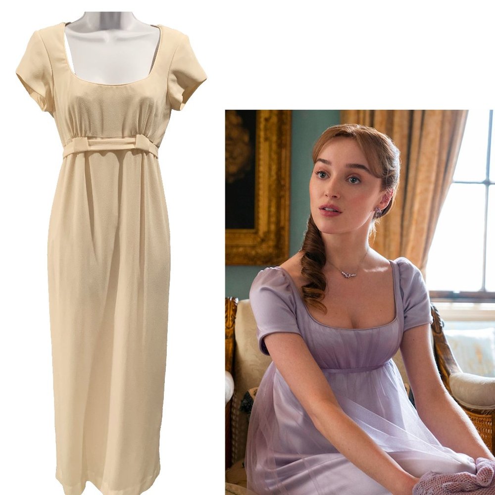 Vintage Nicole Miller Bridgerton-Style Regency Era Empire Waist Dress, Size 4